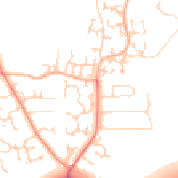 Daytime road noise heatmap for LS16 8NS