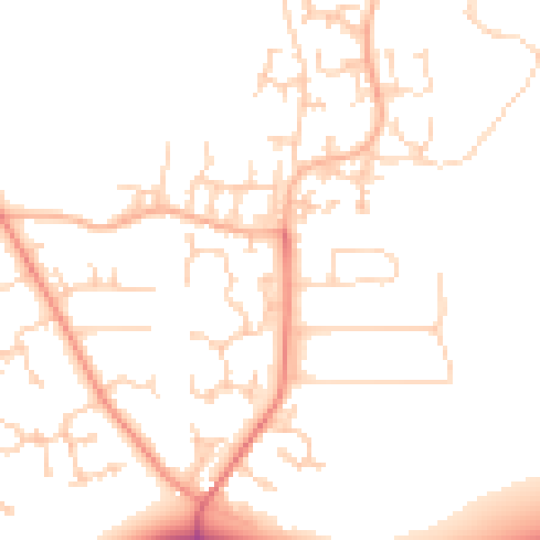 Daytime road noise heatmap for LS16 8NT