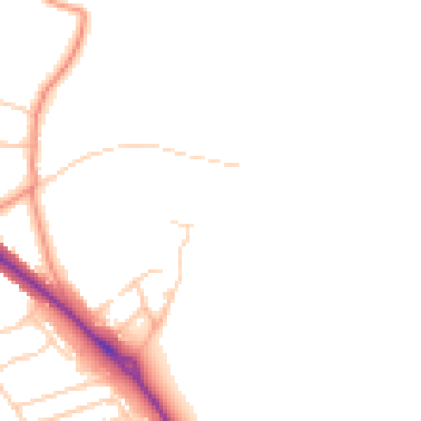 Daytime road noise heatmap for LS16 9FH