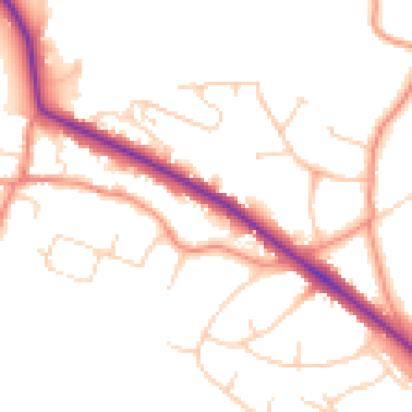 Daytime road noise heatmap for LS16 9FL