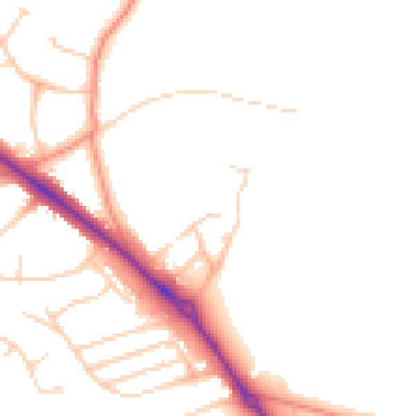Daytime road noise heatmap for LS16 9FP