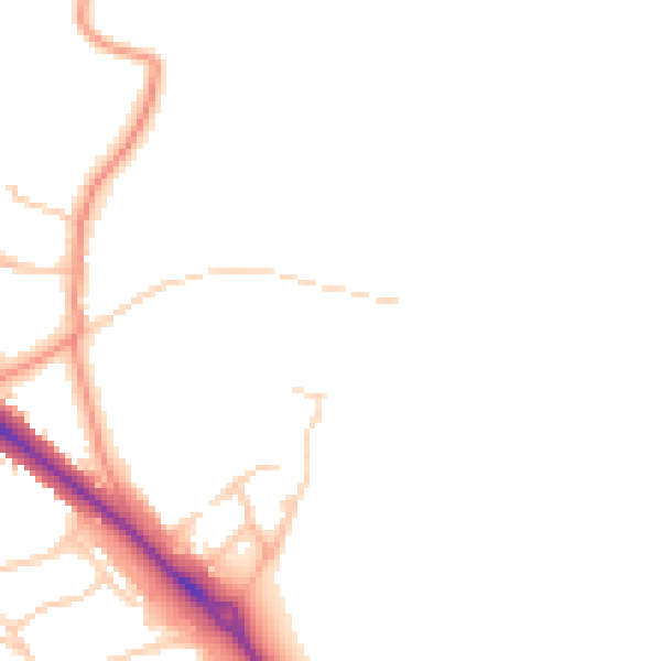 Daytime road noise heatmap for LS16 9FQ