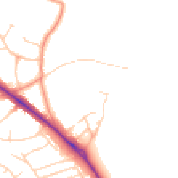 Daytime road noise heatmap for LS16 9FS