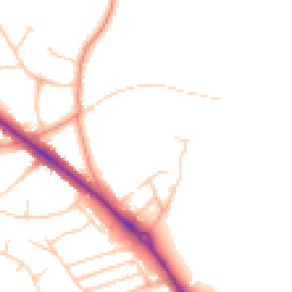 Daytime road noise heatmap for LS16 9FT