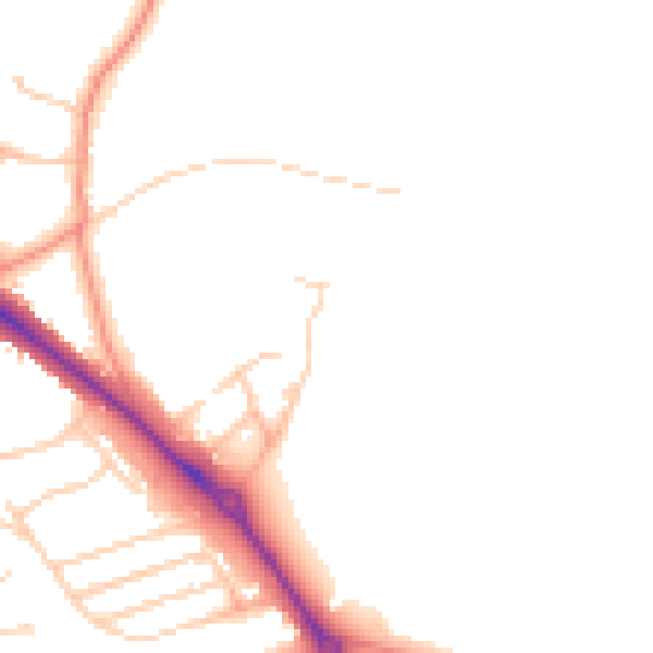 Daytime road noise heatmap for LS16 9FX