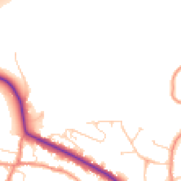 Daytime road noise heatmap for LS16 9JF