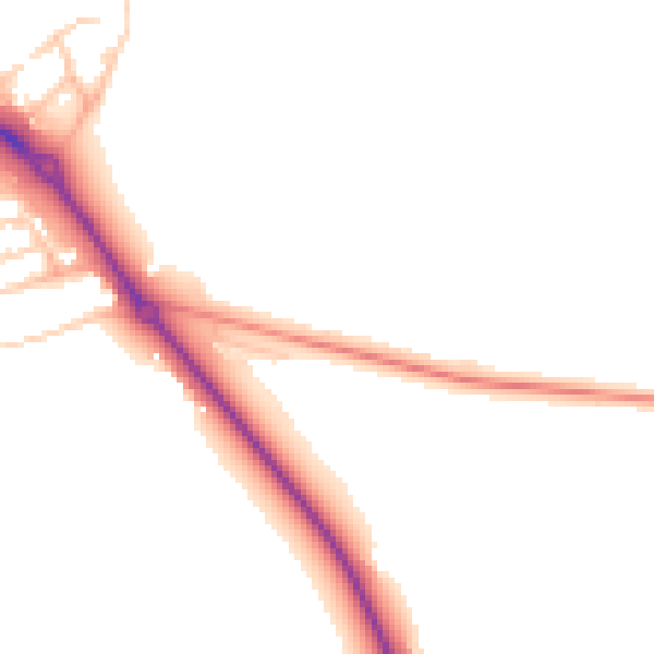 Daytime road noise heatmap for LS16 9JN