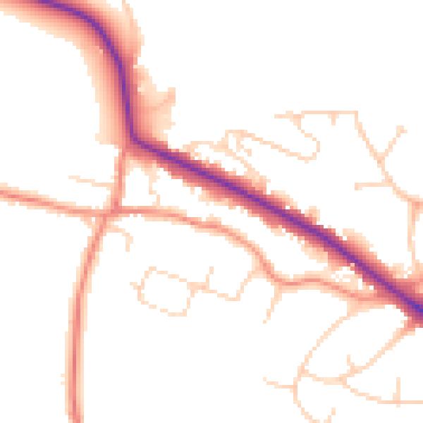 Daytime road noise heatmap for LS16 9LB
