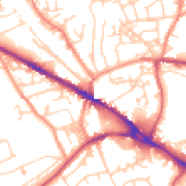 Daytime road noise heatmap for LS20 8AB