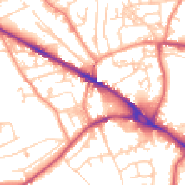 Daytime road noise heatmap for LS20 8AG