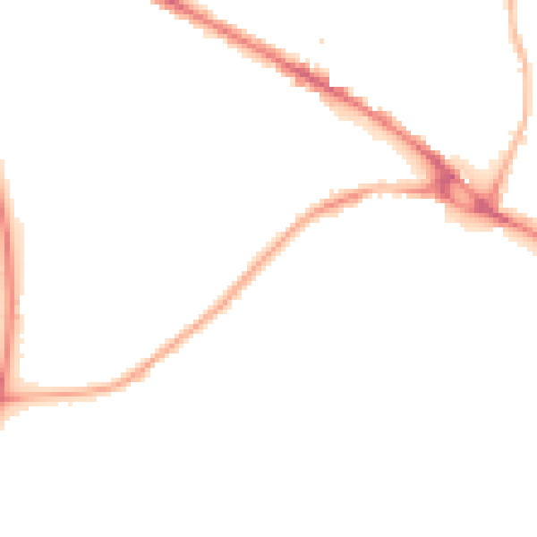 Night-time road noise heatmap for LS20 8AU