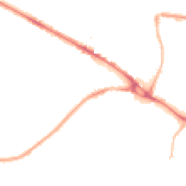 Night-time road noise heatmap for LS20 8BF