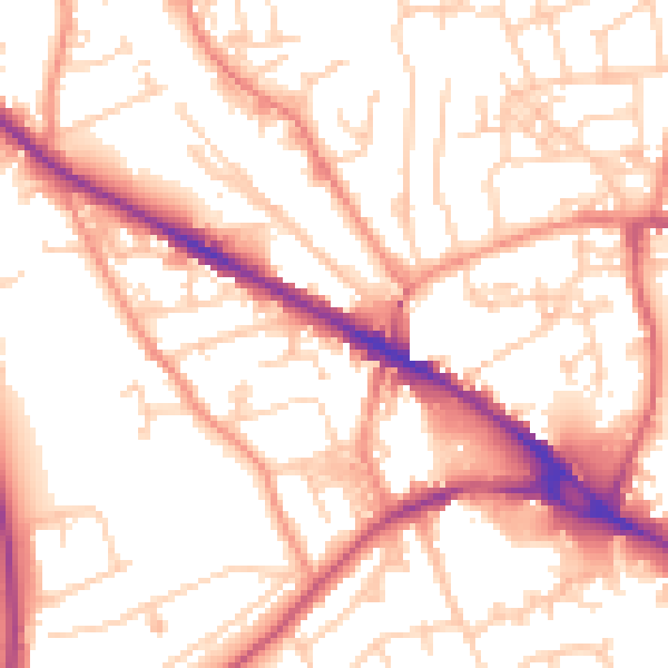 Daytime road noise heatmap for LS20 8BH