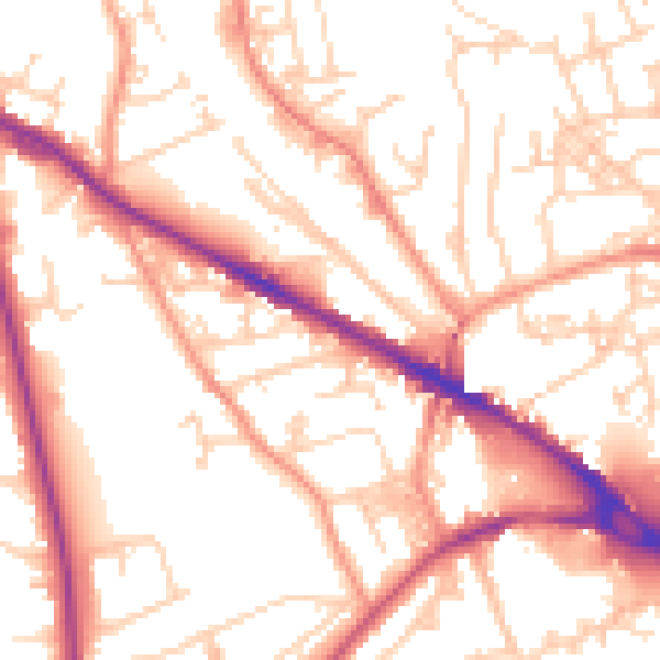 Daytime road noise heatmap for LS20 8BL