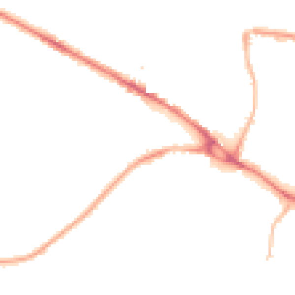 Night-time road noise heatmap for LS20 8DE
