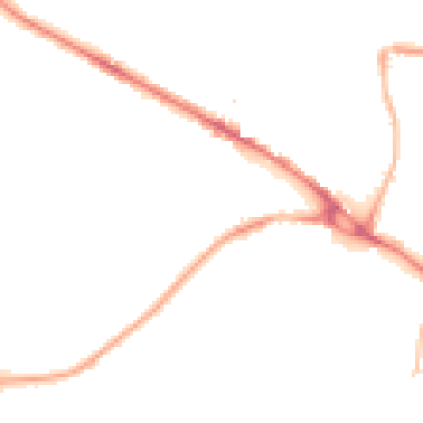 Night-time road noise heatmap for LS20 8DJ