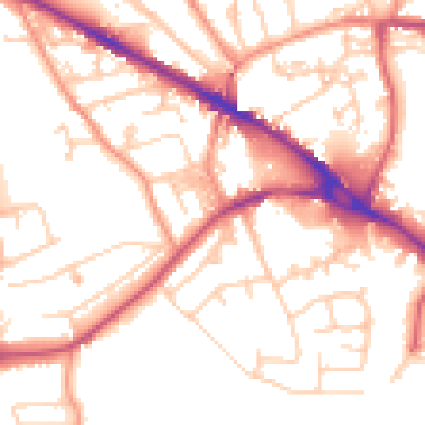 Daytime road noise heatmap for LS20 8DL