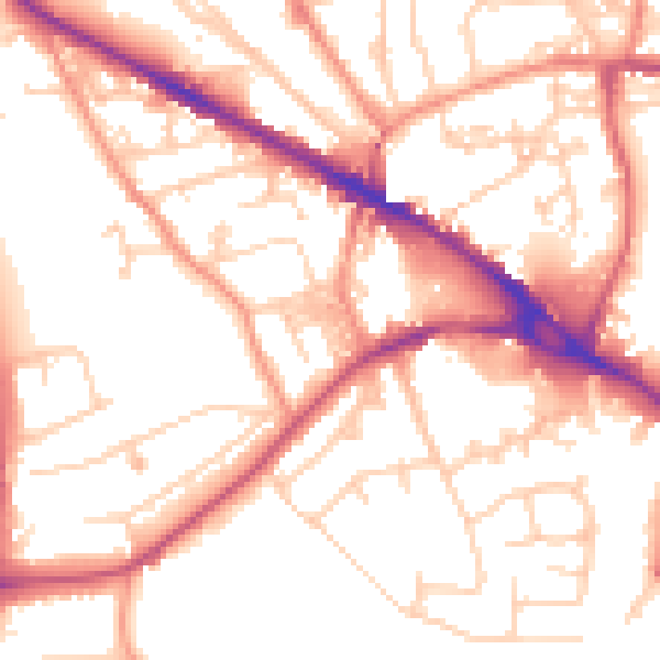 Daytime road noise heatmap for LS20 8DN