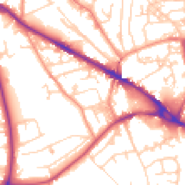 Daytime road noise heatmap for LS20 8DP