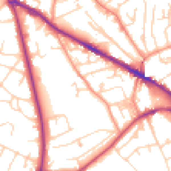 Daytime road noise heatmap for LS20 8EA
