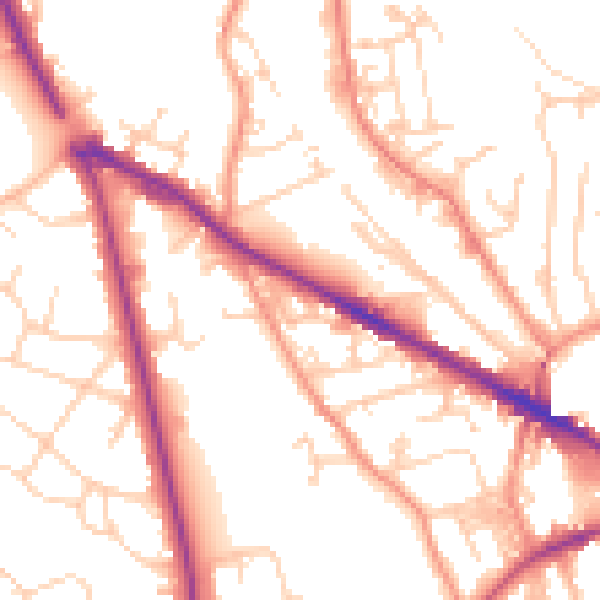 Daytime road noise heatmap for LS20 8FH