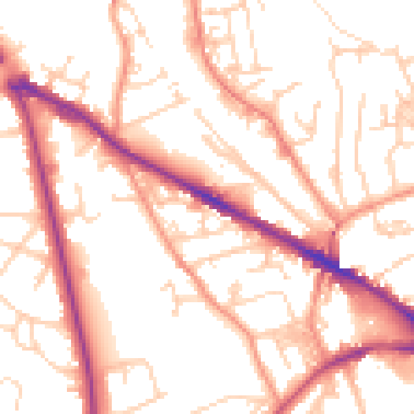 Daytime road noise heatmap for LS20 8FJ