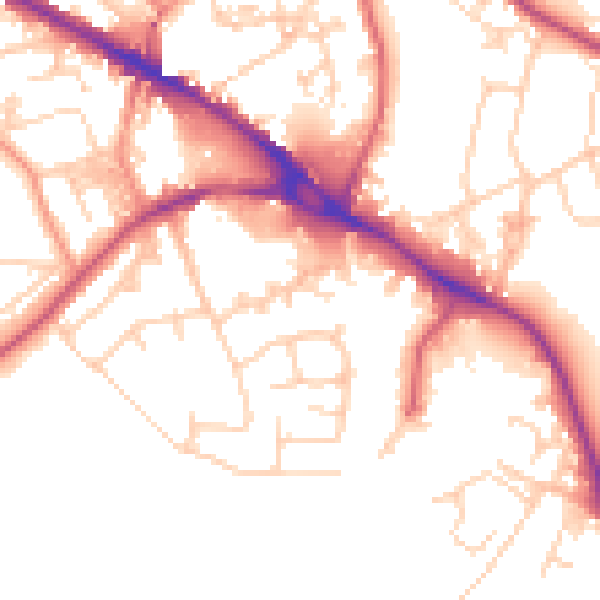 Daytime road noise heatmap for LS20 8QF