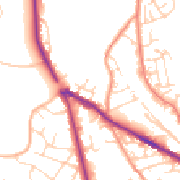 Daytime road noise heatmap for LS20 8QQ