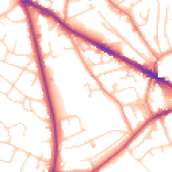 Daytime road noise heatmap for LS20 8QS