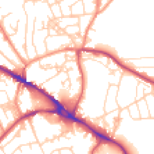 Daytime road noise heatmap for LS20 9BS