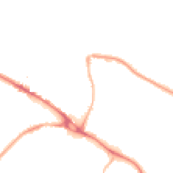 Night-time road noise heatmap for LS20 9BS