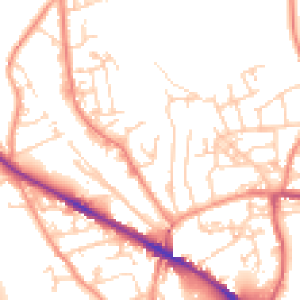 Daytime road noise heatmap for LS20 9FG