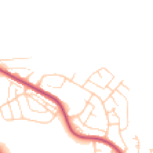 Daytime road noise heatmap for LS20 9JR