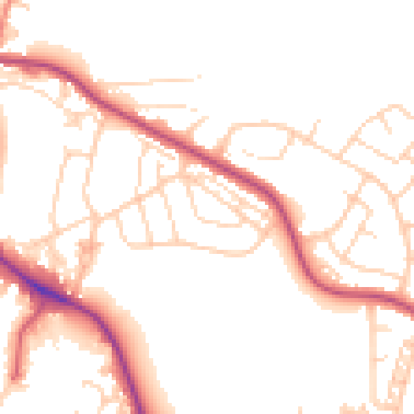 Daytime road noise heatmap for LS20 9LF