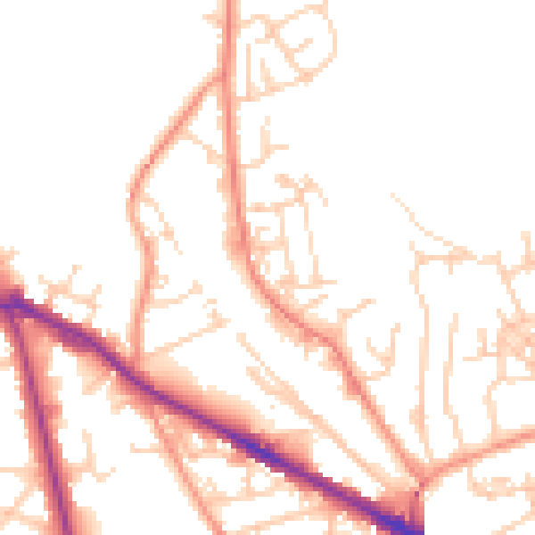 Daytime road noise heatmap for LS20 9PZ