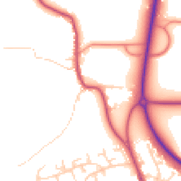 Daytime road noise heatmap for LS22 4DX