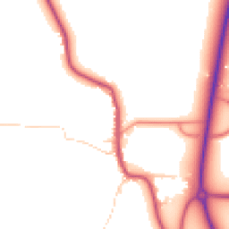 Daytime road noise heatmap for LS22 4EB