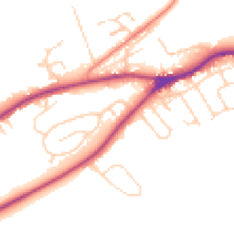 Daytime road noise heatmap for LS22 5AE