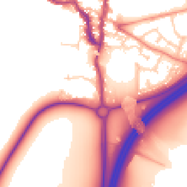 Daytime road noise heatmap for LS22 5HD