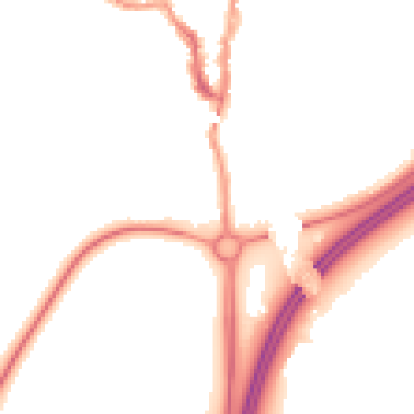 Night-time road noise heatmap for LS22 5HD