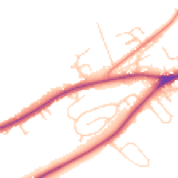 Daytime road noise heatmap for LS22 5JS