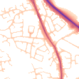 Daytime road noise heatmap for LS22 7QN