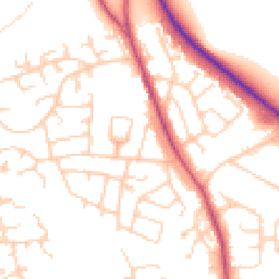 Daytime road noise heatmap for LS22 7QW