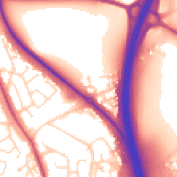 Daytime road noise heatmap for LS22 7UB
