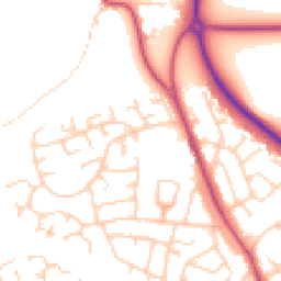 Daytime road noise heatmap for LS22 7YQ