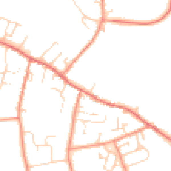Daytime road noise heatmap for LS23 6AA