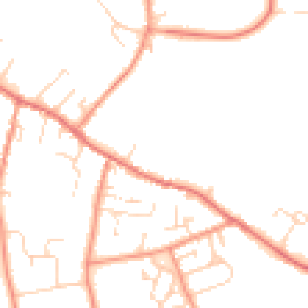Daytime road noise heatmap for LS23 6AG