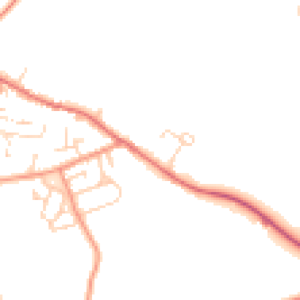 Daytime road noise heatmap for LS23 6AL