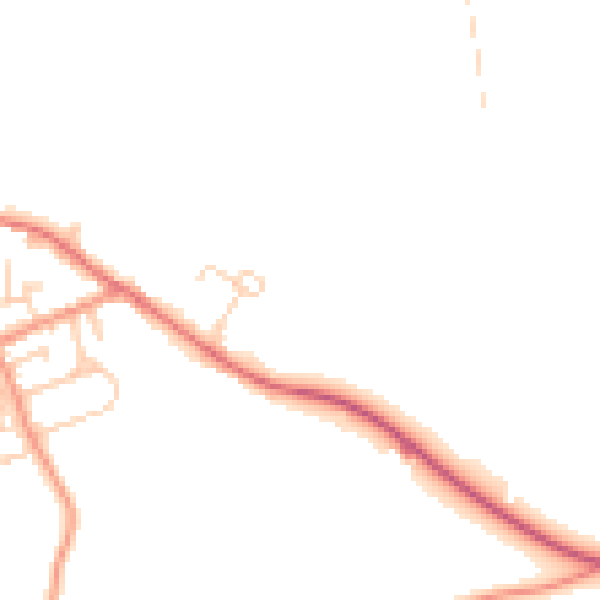 Daytime road noise heatmap for LS23 6AN