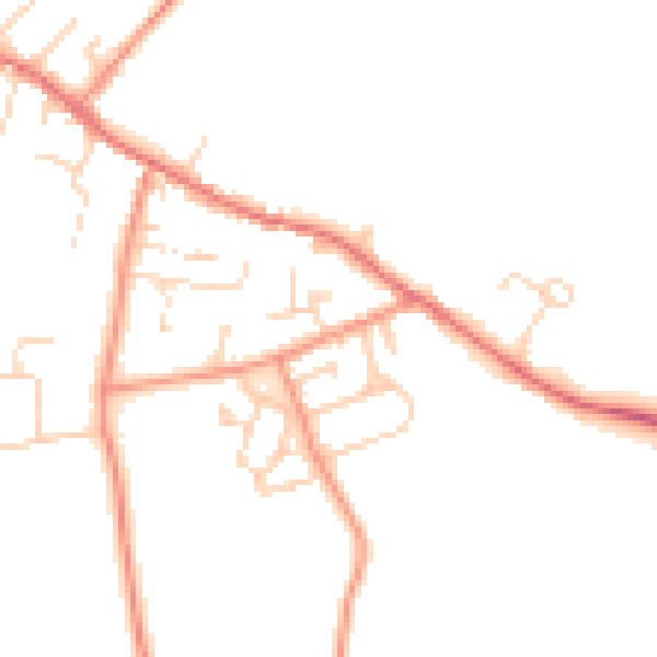 Daytime road noise heatmap for LS23 6AP